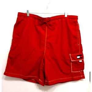 Tommy Bahama Swim Shorts Men's Sz XL Red Nautical Baja Beach Boating Pool Cargo